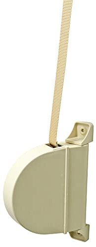 Amig - Recogedor de Persiana Exterior de Sobreponer Abatible - PVC - 3,5 x 17,4 x 12,5 cm (Ancho x Largo x Fondo). Medida de la Cinta: 14 mm (Ancho) - Resistente - Color: Blanco/Pintas