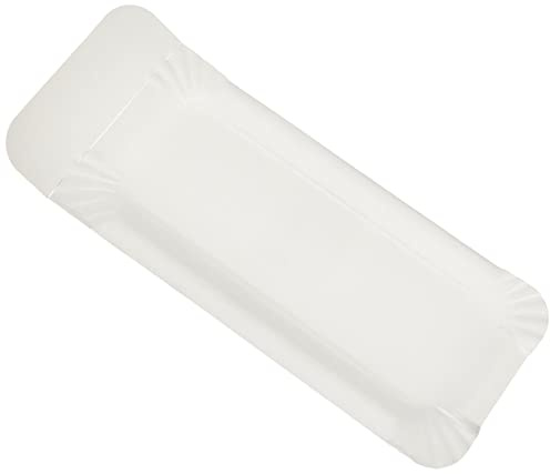 Papstar Pappteller / Einwegteller eckig, weiß, mit Anfasser, pure (250 Stück), 8 x 21 cm, aus Pappe, für Grillfest, Geburtstag oder Party, Einweggeschirr biologisch abbaubar, #11030