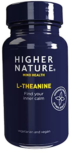 Higher Nature - L Theanine - Find Your Inner Calm - Supports Anxiety & Tension - Green Tea Extract - Anxiety Relief - Gluten Free - Vegan & Vegetarian - 90 Capsules