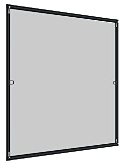 Windhager Insektenschutz Rahmen Fenster Plus, Fiberglasgewebe mit Aluminiumrahmen, Fliegengitter, Selbstbausatz ohne bohren, 100 x 120 cm, anthrazit