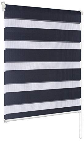 Rapid Teck Doppelrollo Klemmfix ohne Bohren in Schwarz - 120cm x 150cm - Duo Rollo für Fenster ohne Bohren - Fensterrollo innen ohne Bohren - Doppelrollo ohne Bohren inkl. Zubehör