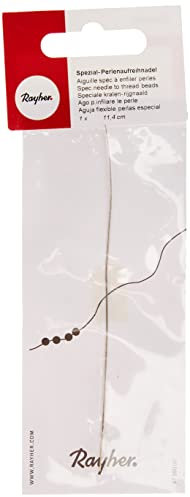 RAYHER HOBBY 2115800 Aguja Especial para Cuentas (, 11,4 cm, Bolsa de 1 Pieza