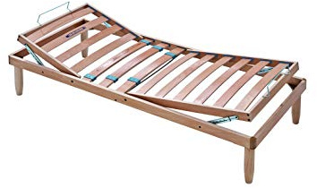 EVERGREENWEB Lattenrost 90 x 190 cm aus Natürliche Buchenholz, Manuelle Wendung, Kopf und Fuß verstellbar & Matratzenhalter,Othopädisches Klappbett mit Steifigkeitsreglern 4 Beine abnehmbar | ORANGE
