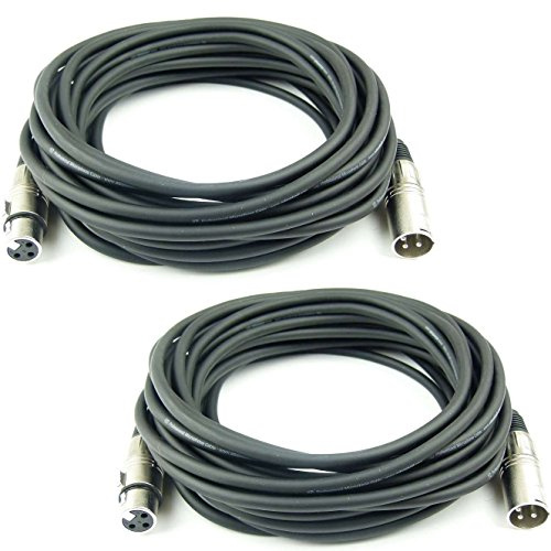 Adam Hall Cables 2 Stück K3MMF1000 Mikrofonkabel XLR female auf XLR male DMX Audio Kabel 3 pol polig (10 m, Schwarz, 2)