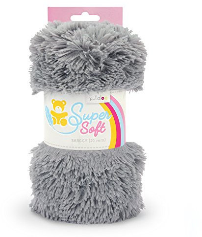 kullaloo Microfaser Zottelplüsch/Plüschstoff SuperSoft SHAGGY – 20 mm Florlänge, EN71-3 & EN 71-9 zertifiziert – silber (hellgrau) – 100x75 cm