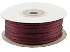 Creativery 91m Rolle Satinband 3mm (060 dunkel Bordeaux) // Schleifenband einseitiges Hochzeit Taufe Deko Band Dekoband Geschenkband
