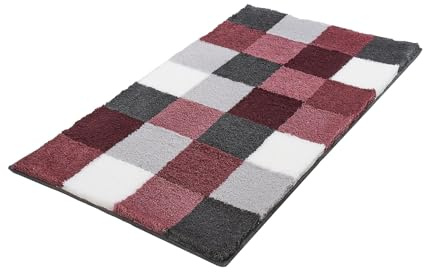 Kleine Wolke 5426407225 Badteppich Caro, 70 x 120 cm, Old Rose | OEKO-TEX zertifiziert, rutschhemmende Unterseite, für Fußbodenheizung, maschinenwaschbar, 100% Polyacryl