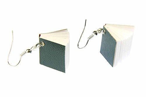 Miniblings Buch Ohrringe Hänger Bücher Buchohrringe Leseratte Seiten grün | Ohrschmuck aus eigener Fertigung in Berlin, in kleiner Serie hergestellt