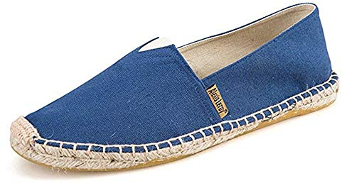 Alexis Leroy Bekväma lätta tygskor för män platta Espadrilles mörkblå 43 EU / 9 UK