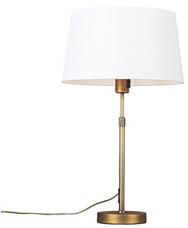 Qazqa Modern Tischleuchte mit Schirm, Tischlampe - Parte - Bronze, Rund, max. 60W, Geeignet für LED, 70cm, Ideal als Flur, Küche lampe, Schlafzimmerlampe und Wohnzimmerlampe