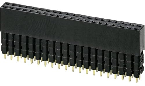 PHOENIX CONTACT PSTD 0,65X0,65/40-2,54 Buchsenleiste zur Verbindung Einer Zusatzleiterplatte oder Leiterplatte mit Lochraster mit den GPIOs des Raspberry-Pi-Computers, 100 Stück