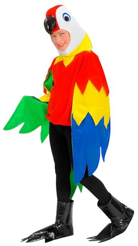 W WIDMANN MILANO Party Fashion - Kinderkostüm Papagei, Vogel, Tierkostüm, Faschingskostüme, Mottoparty