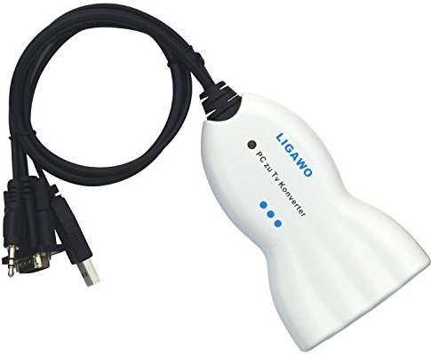 Ligawo ® Pc Tv Konverter neue Generation mit Pigtail 0,4m | VGA zu Composite / S-Video Konverter | PC an TV anschließen