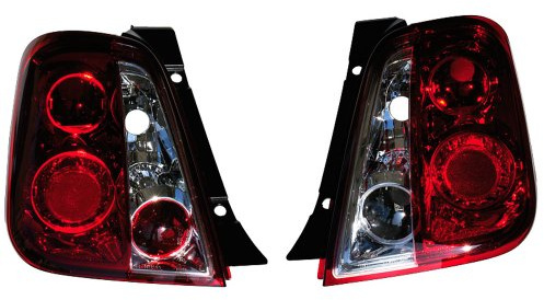 AutoStyle Satz Heckleuchten passgenau | kompatibel mit Fiat 500 2007- - Rot/Klar