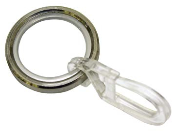 GARDINIA Gardinenringe für Gardinenstangen mit Ø 12 mm, Inklusive Gleiteinlage und Faltenlegehaken, Serie New York, 8 Stück, Edelstahl