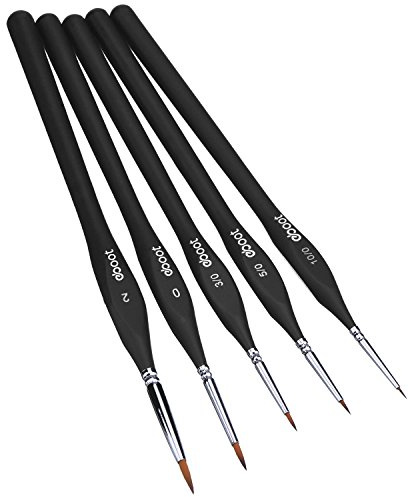 Juego de Pinceles para Artista, Suministros de Pintura para Arte de Acuarela con Pintura acrílica, 5 Unidades