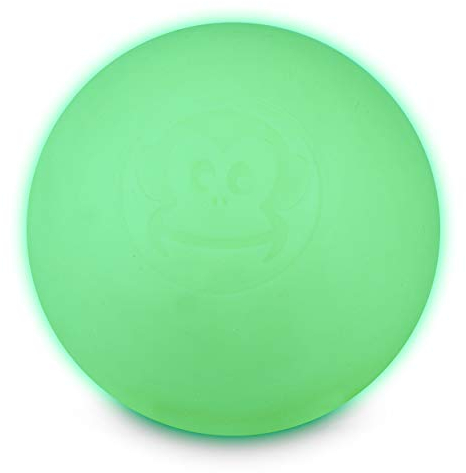Captain LAX Massageball Original - Lacrosseball in der Farbe Glow In The Dark, leuchtet im Dunkeln, aus Hartgummi, mit den Maßen 6 x 6 cm geeignet für Triggerpunkt- & Faszienmassage/Crossfit