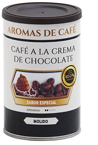 Café a la Crema de Chocolate - Molido 100% Arábico - Intensidad Suave - Café Natural Ligeramente Tostado - Sabor Cremoso y Reconfortante - Sin Gluten - Formato de 100 g - Aromas de Café