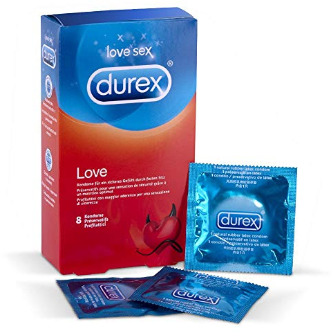 Durex Love Kondome – Kondome mit schmaler Passform - für ein sicheres Gefühl durch festeren Sitz – 1er Pack