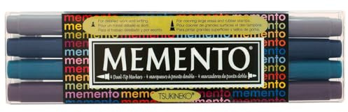 Memento Fineliner Zeichenstifte Set, Dolphin Play - Malstifte für Künstler, Wasserfest - Beständig Gegen Ausbleichen - Stempeln, Kalligraphieren, Aquarellieren, Embossing und für Mischtechniken