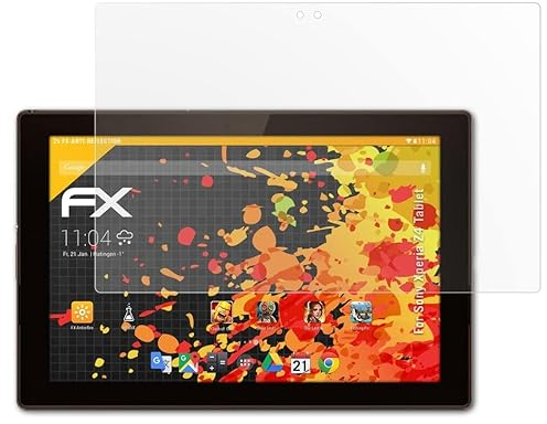 atFoliX Displayfolie kompatibel mit Sony Xperia Z4 Tablet Schutzfolie, entspiegelnde und stoßdämpfende FX Folie (2X)