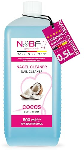 NAILS FACTORY | Nagel Cleaner mit Duft | 500ml | für Gelnägel | Nagelreiniger | Nail-Cleaner | 70% Isopropanol-Alkohol kosmetisch rein in Studioqualität zum Entfetten und Reinigen (Kokusnuss)