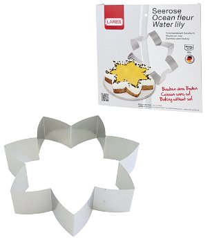 Lares Backform/Backrahmen Seerose mit 7 Zacken - aus Federbandstahl - Ø ca. 27cm, H: ca. 7cm - Made in Germany