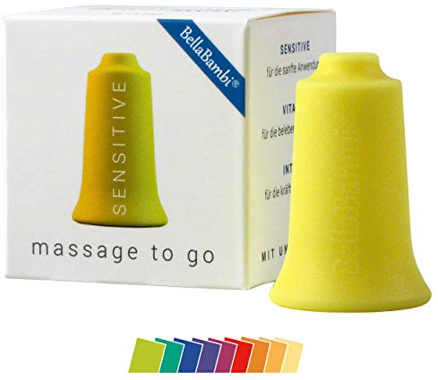 BellaBambi® mini solo Schröpfglas | vielseitige Saugglocken Cups für Faszien-Massage & Trigger-Pointer | Ideal für Beauty, Sport & Wellness | Made in Germany | Intensität Sensitive - Zitronengelb
