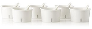 SELETTI Set mit 6 Eisbecher Ø 8,8 cm H 5,1 + Schaufel aus Porzellan