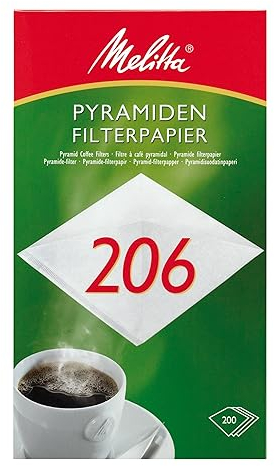 Melitta Filtertüten 206 weiß, 1er Pack (1 x 200 Stück)