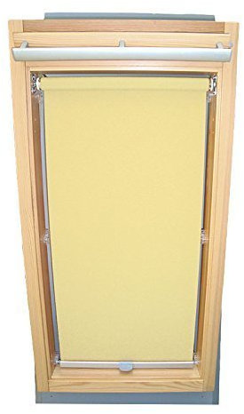 Hochwertiges Sichtschutzrollo Rollo für Velux RHL/RHU-EP GGU,GPU,GHU,GTU MK08 hellgelb-creme // Sichtschutzrollo/Sichtschutz-Rollo/Fensterrollo
