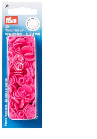 Prym 393147 Nähfrei Druckknopf Color Snaps rund 12,4 mm pink, Kunststoff, 12.4 mm