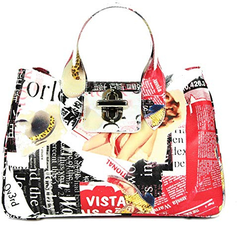 Belli Echt Leder Handtasche italienische Damen Ledertasche Umhängetasche Henkeltasche in Glattleder, Kroko oder Strauss (Strauß) Prägung - 36x25x18 cm (B x H x T)