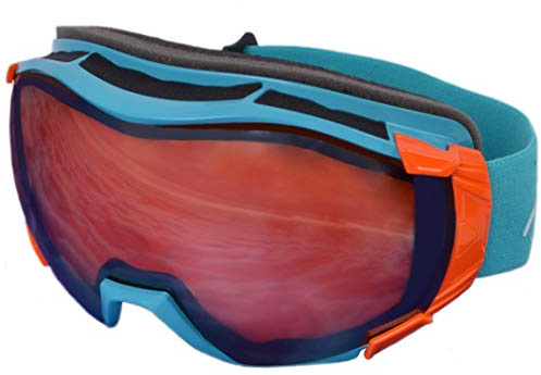 Rapid Eyewear Corbier Blue SKI AND SNOWBOARD GOGGLES To WEAR OVER GLASSES for Men and Women. Mirror UV400 Snow Anti Fog System. OTG Snow Goggles That Fit Over Spectacles. Black and White