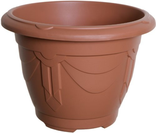 Whitefurze 4 x 58cm Round Venetian Plant Pot Terracotta Planter Outdoor Indoor Decorative