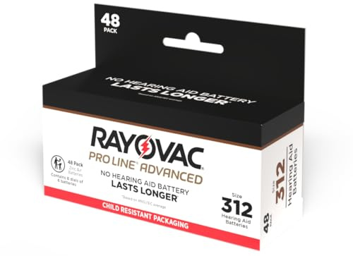 Rayovac Proline Mercury-Free Hearing Aid Batteries Size 312 (48)