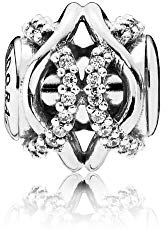 Pandora Caring 796072CZ Women's Charm 925 Silver Zirconia White, Sterling Silver, Cubic Zirconia