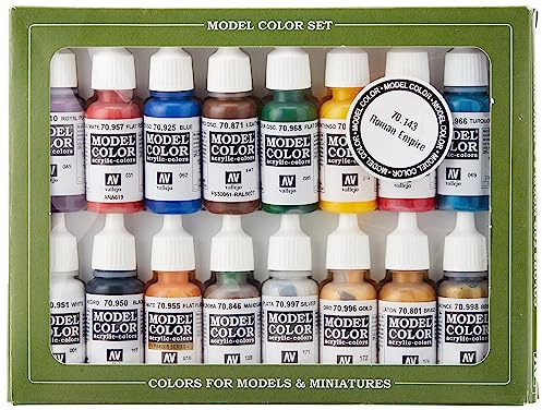 Vallejo Model Color Imperial Rome Colours Acrylic Paint Set - Assorted Colours (Pack of 16)