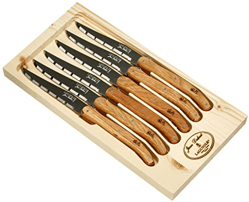 Laguiole Jean Dubost 97141 Holzkasten mit 6 Steakmessern, Natur