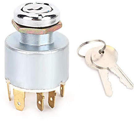 Interruttore di accensione universale, 12V 4 posizioni (parcheggio/spegnimento/accensione/accensione) Il blocco dell'interruttore di accensione viene fornito con 2 chiavi adatte per foro del pan