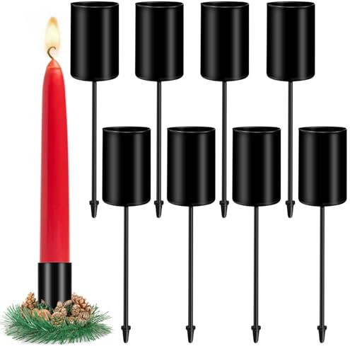 Kerzenständer Kommunionkerze 4cm,2 Stück Kerzenhalter Kommunionkerze,mit 2 Tropfschutz Kommunion Deko,Taufkerzenständer,Stabkerzenhalter Deko Taufkerzenhalter Metall,für Tauf,Kommunionkerze (A)