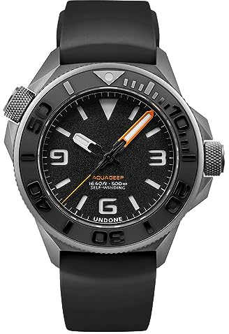 Undone AQUADEEP SIGNAL Automatico Titanio Silicone Grigio Nero Zaffiro Orologio Uomo