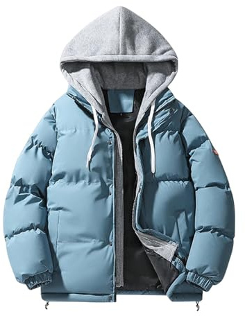 Giubbotto Jeans Uomo Retro Invernale 2024 Cappotto Invernale da Uomo in Pile Giacca di Cotone con Cappuccio Cappotto Casual Cappotti e Giacche da Uomo alla Moda Giubbotto Marca