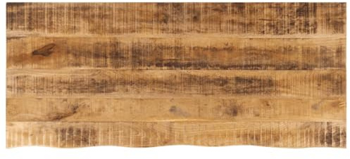 vidaXL Tischplatte 140x60x2,5 cm Baumkante Massivholz Raues Mangoholz