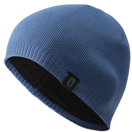 GEAR WEAR Strickmütze,Langlebiges Acrylmaterial Doppelschicht Warmes Fleece Hell Glatte Solide Wintermütze für Laufen,Radfahren, Totenkopf,Ski,Joggen,Camping,Wandern für Herren Damen Winter