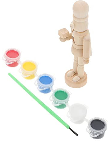 Ciieeo Nussknacker Soldat Puppet Holz Nussknacker Spielzeug Unfinished Lackierbar Desktop Ostern Ornament