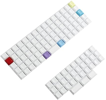 XDA DSA Blank Colorful PBT Keycaps Suitable for Ortholinear Layout MX Keyboard XD75 ID75 Split36 Split46 Planck Preonic Niu40 (DSA 107)