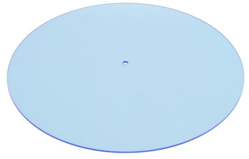 SENECESLI Spela in Tallrikslipmat, Vacker Skivspelare Slipmatta Akryltät Definierad Bas Transparent Reducera Statisk Dammbrus för 12 Tum Vintage Skivspelare (Ljusblå)