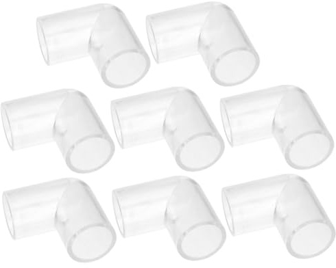 POPETPOP 8 Stück Acryl 90° Aquarium Schlauch Winkelverbinder Transparenter Wasseranschluss für Aquarienfilter und Tankschlauch
