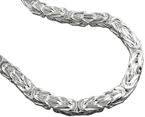 Armband Königskette Silber 925 Herren Massiv Quadratisch Vierkant Poliert Länge 23,5 cm Breite 5x5 mm Armkette